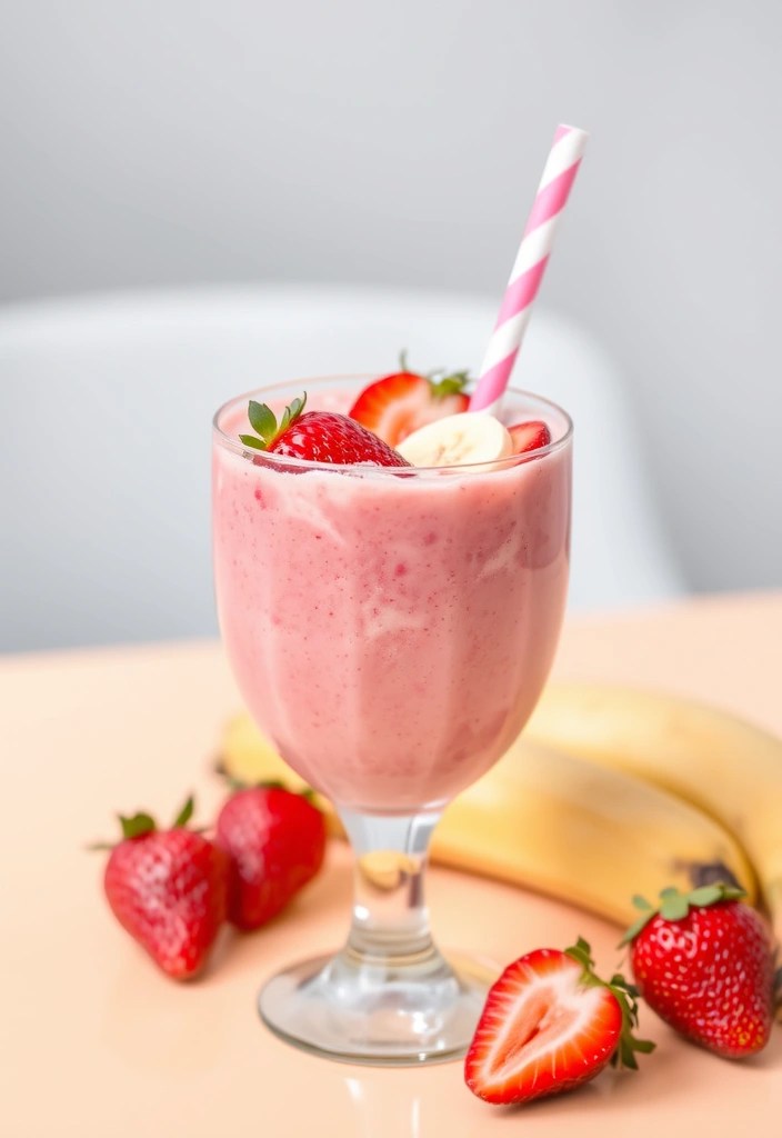 25 Smoothie Recipes That Will Kickstart Your Morning (You Won't Want to Miss #15!) - 10. Strawberry Banana Smoothie