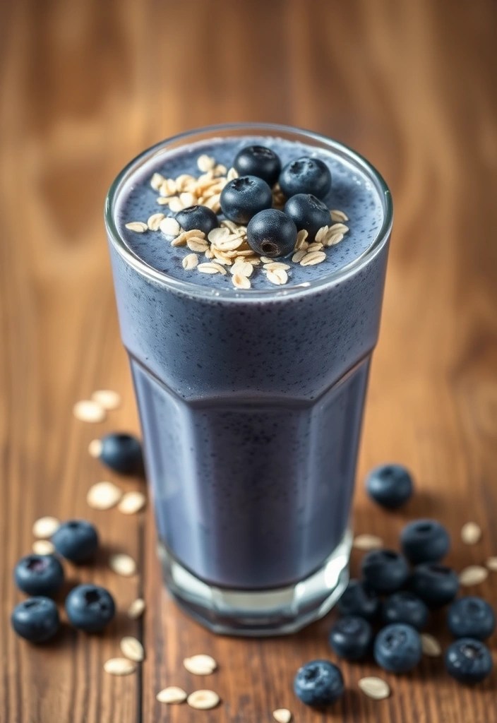 25 Smoothie Recipes That Will Kickstart Your Morning (You Won't Want to Miss #15!) - 14. Blueberry Banana Oat Smoothie