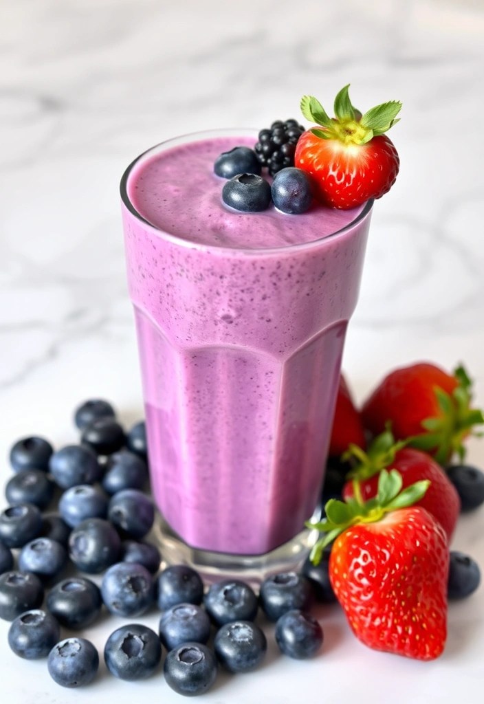 25 Smoothie Recipes That Will Kickstart Your Morning (You Won't Want to Miss #15!) - 3. Berry Blast Smoothie