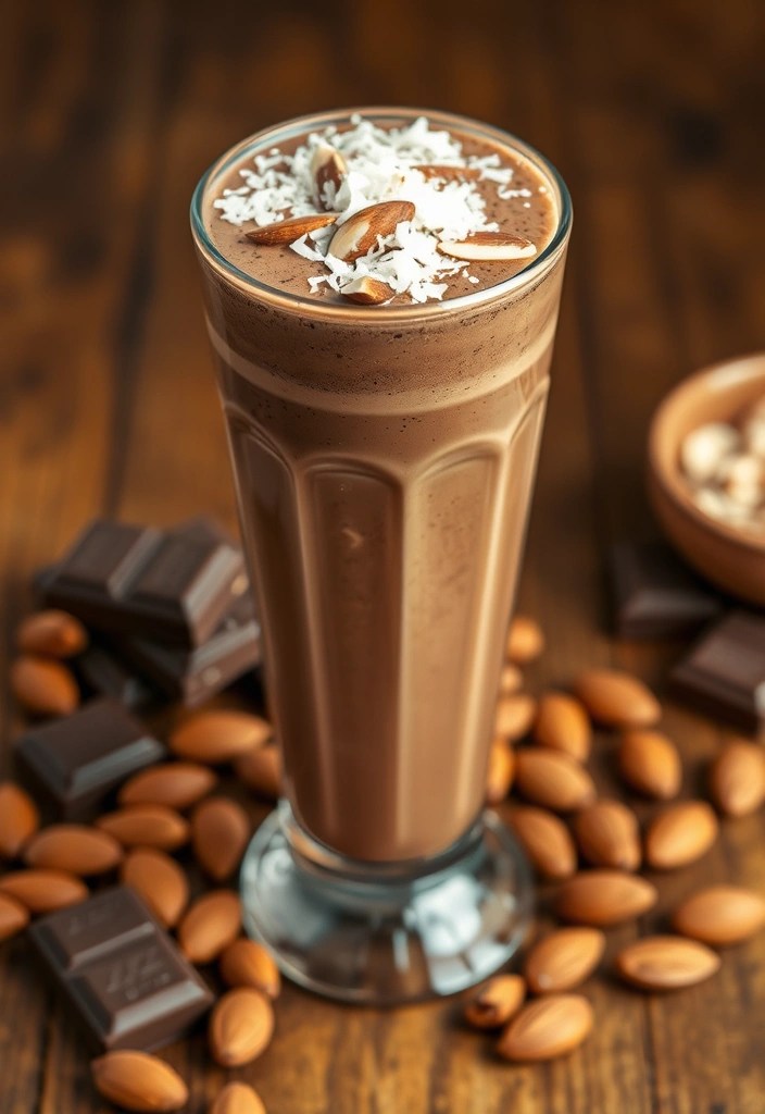 25 Smoothie Recipes That Will Kickstart Your Morning (You Won't Want to Miss #15!) - 9. Chocolate Almond Joy Smoothie